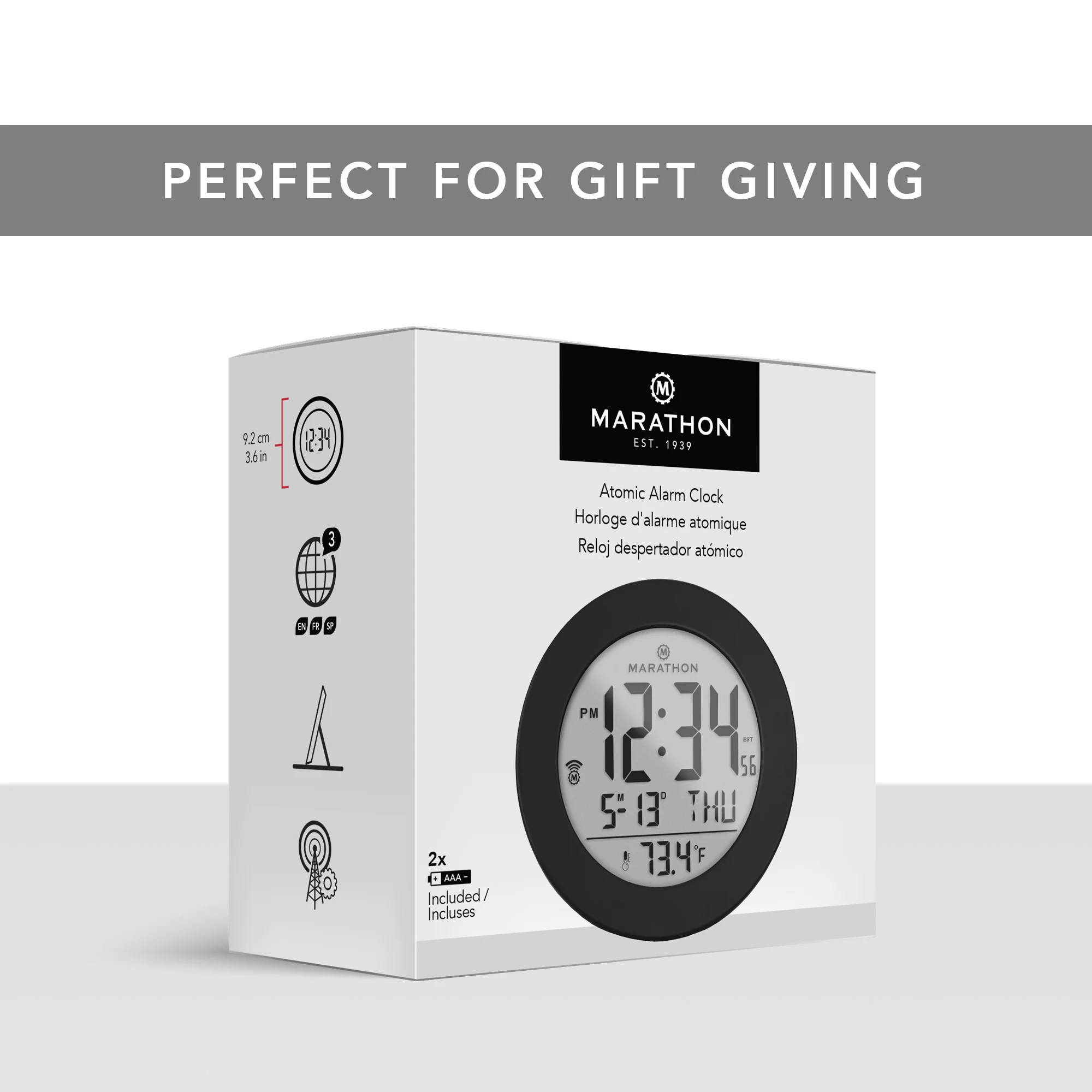 3.5 Inch Round Self-Setting Alarm Clock with Push-Button Backlight - Image 15