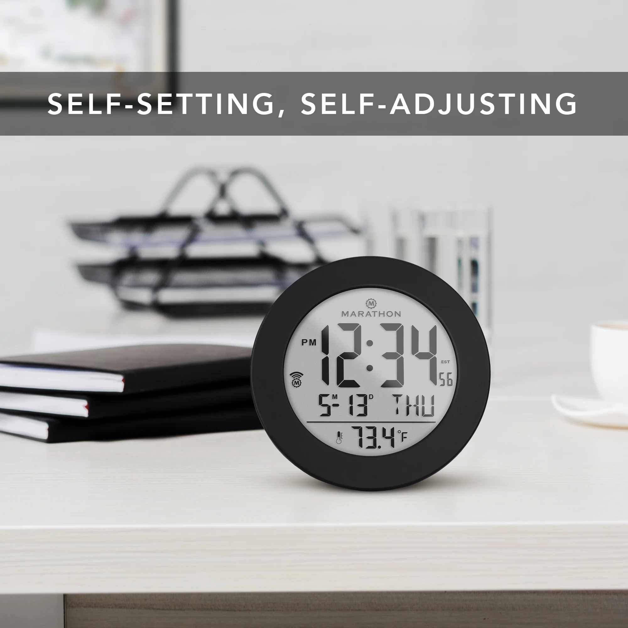 3.5 Inch Round Self-Setting Alarm Clock with Push-Button Backlight - Image 3