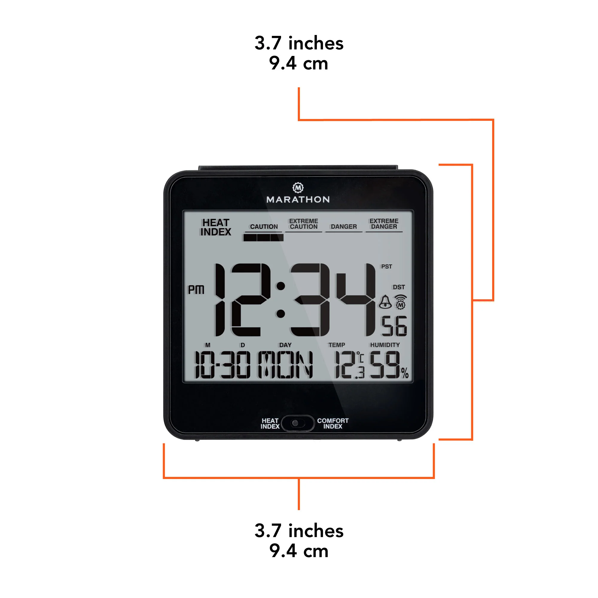 Self-Setting Desk Clock with Backlight, Heat & Comfort Index - Image 11