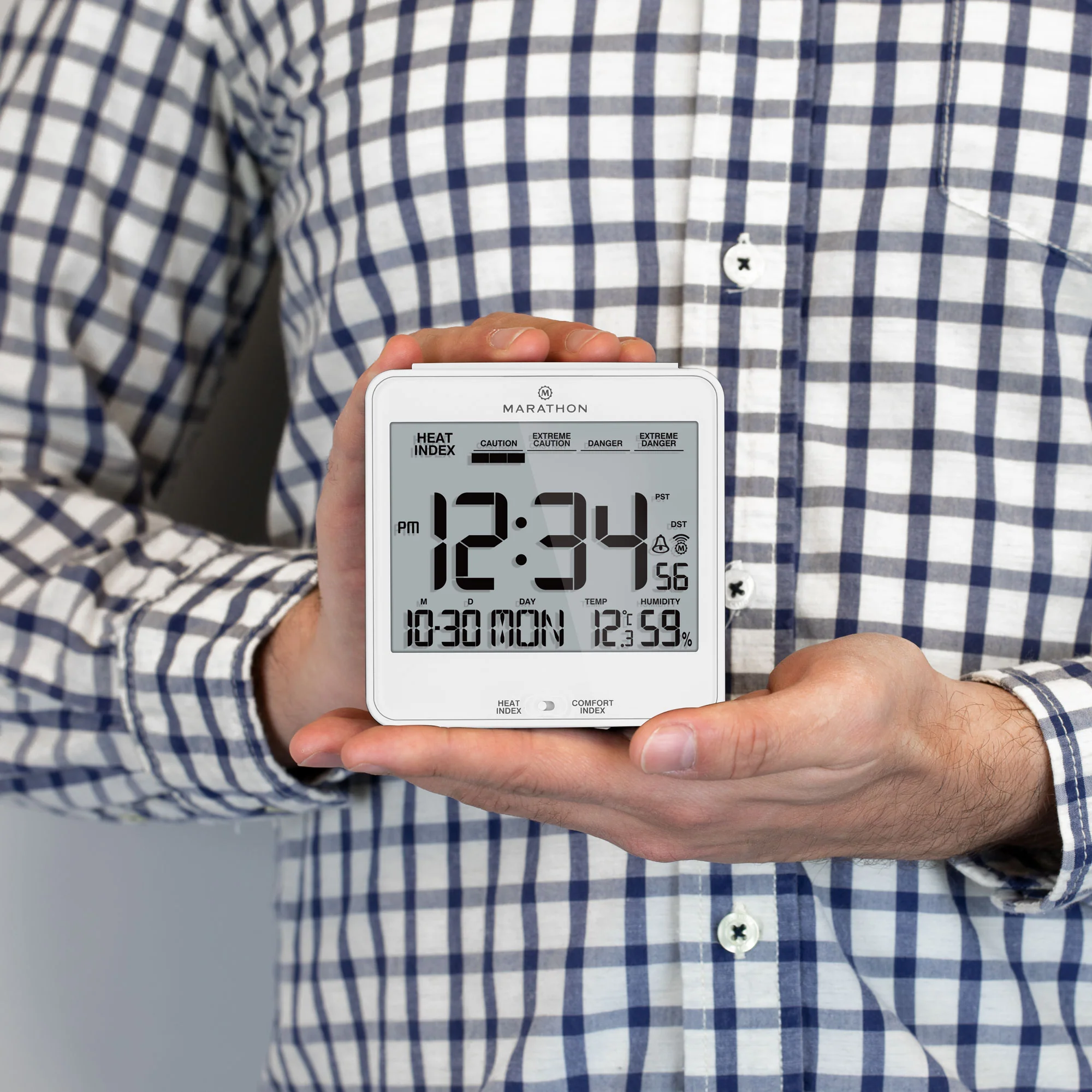 Self-Setting Desk Clock with Backlight, Heat & Comfort Index - Image 29