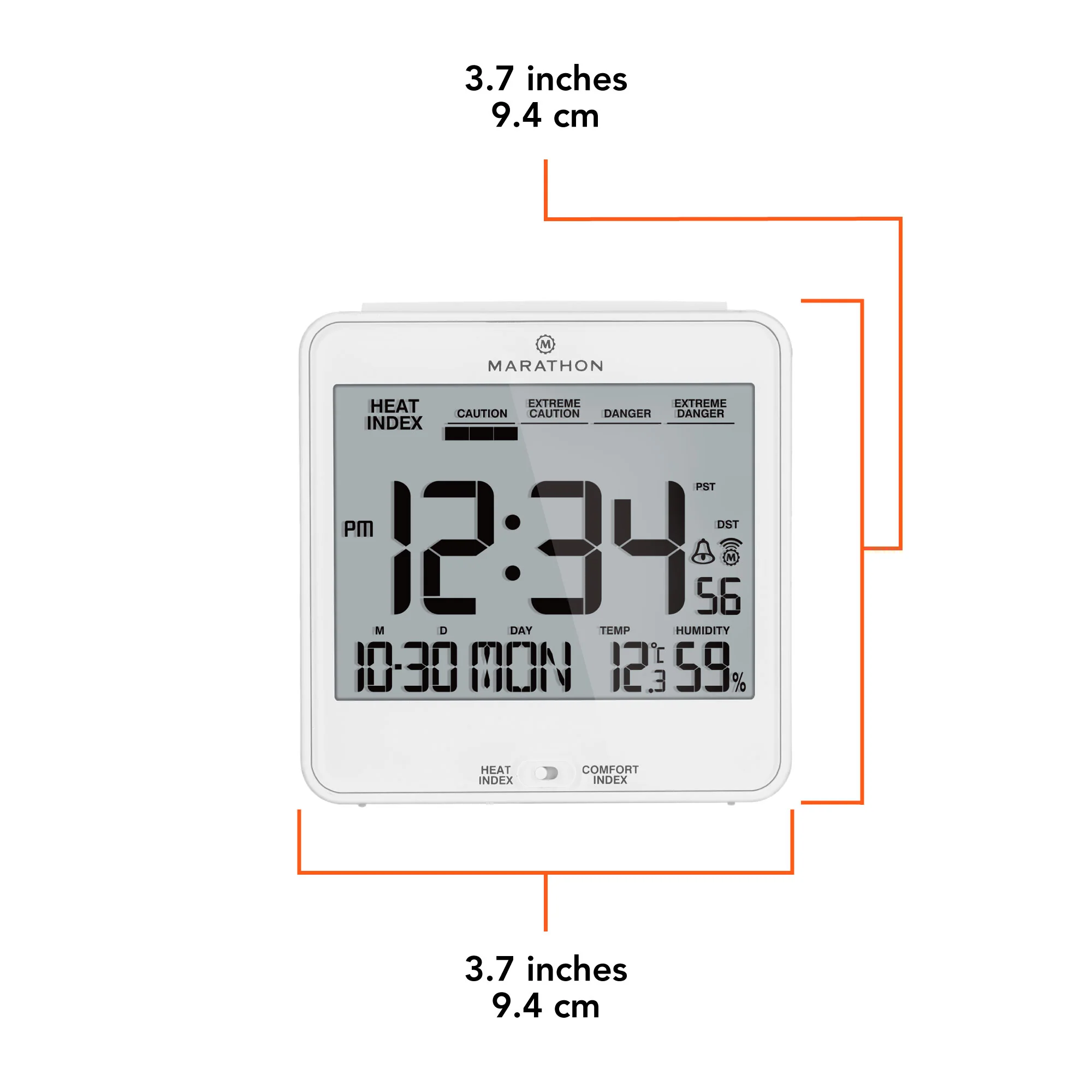 Self-Setting Desk Clock with Backlight, Heat & Comfort Index - Image 30