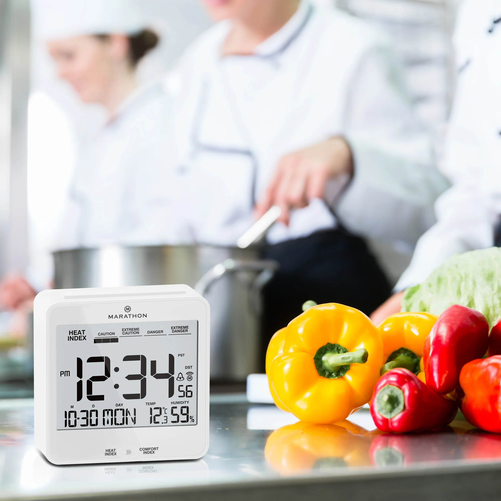 Self-Setting Desk Clock with Backlight, Heat & Comfort Index - Image 33