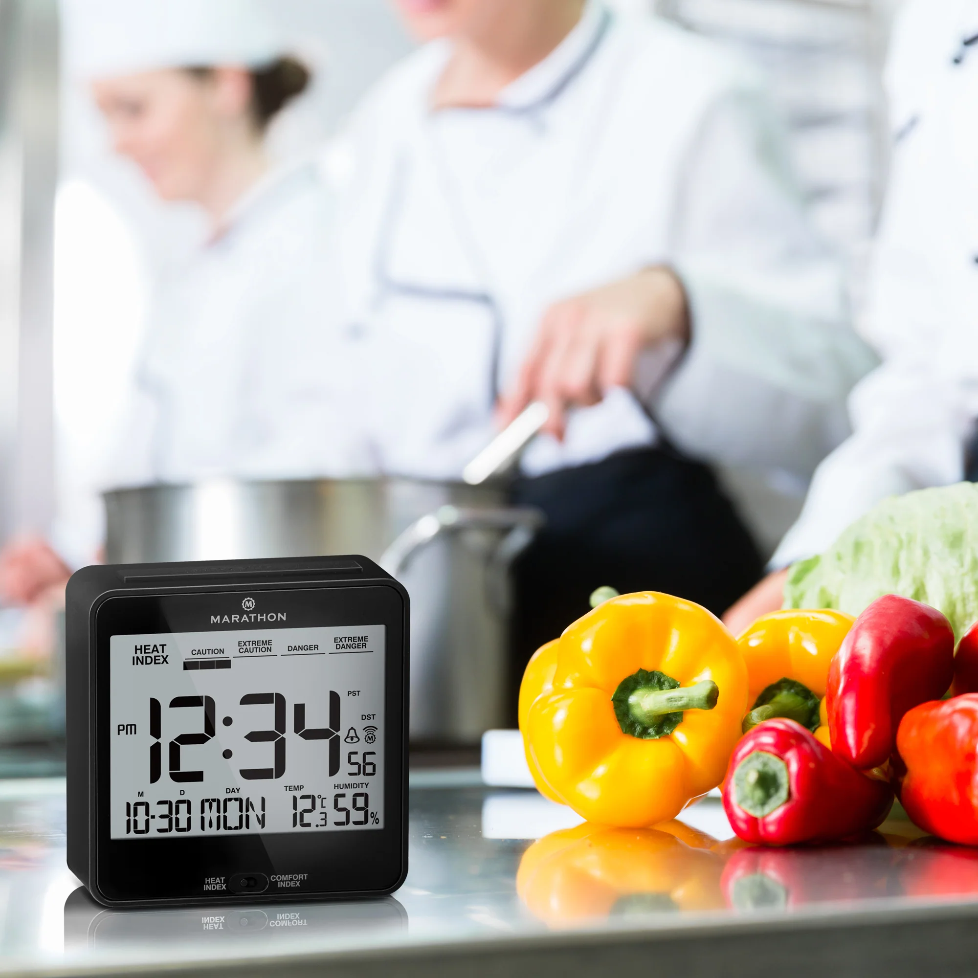 Self-Setting Desk Clock with Backlight, Heat & Comfort Index - Image 38