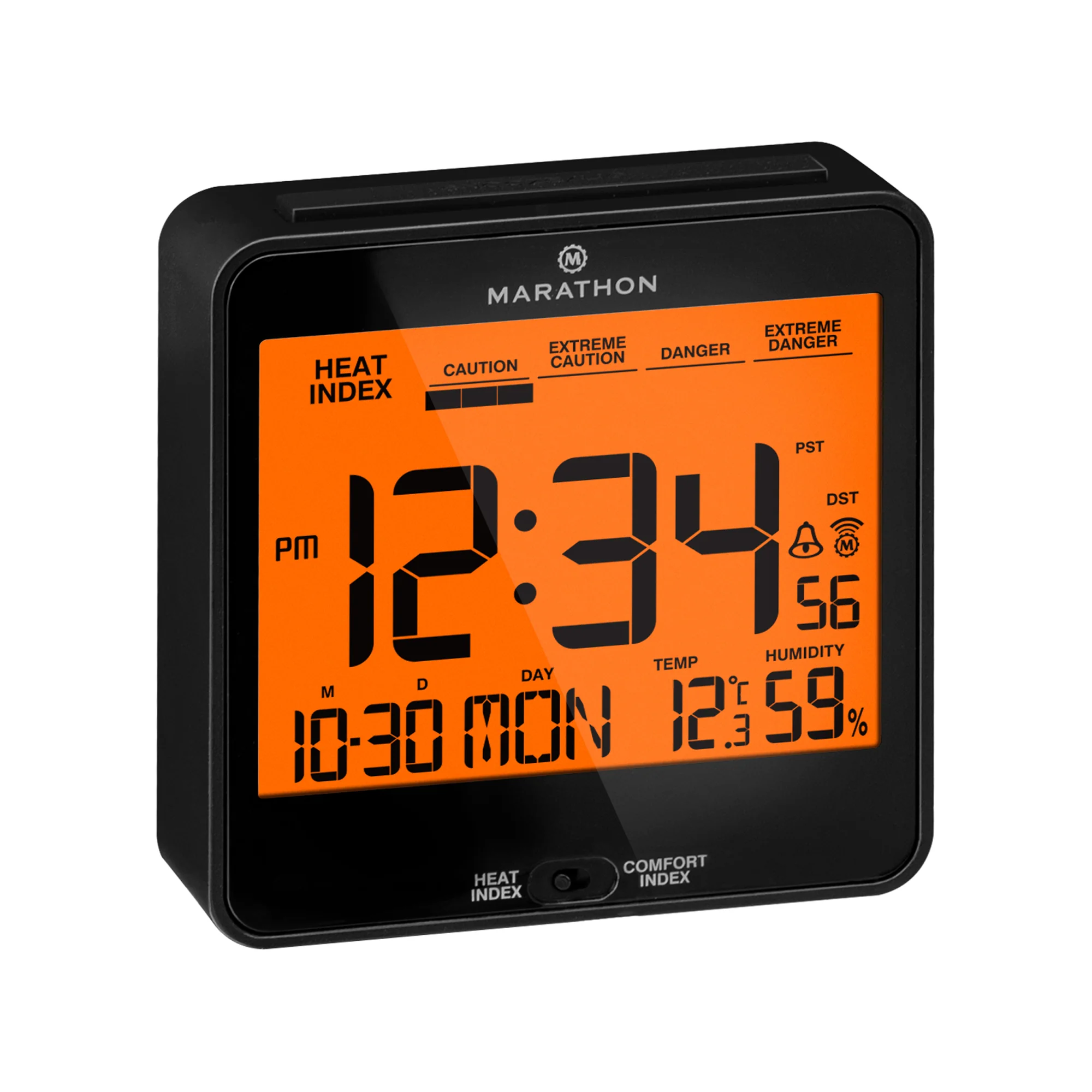 Self-Setting Desk Clock with Backlight, Heat & Comfort Index - Image 43
