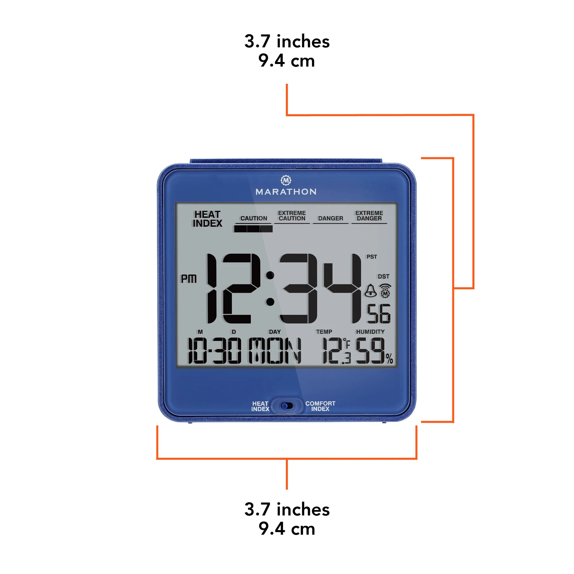 Self-Setting Desk Clock with Backlight, Heat & Comfort Index - Image 49