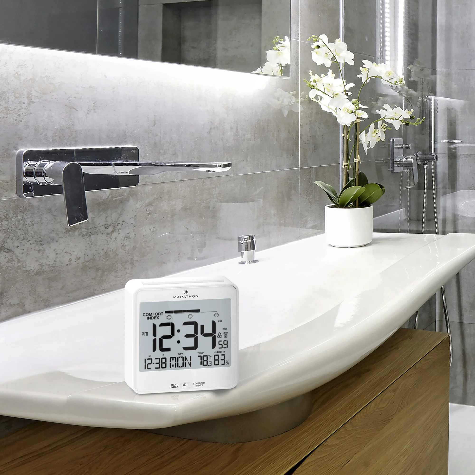 Self-Setting Desk Clock with Backlight, Heat & Comfort Index - Image 5