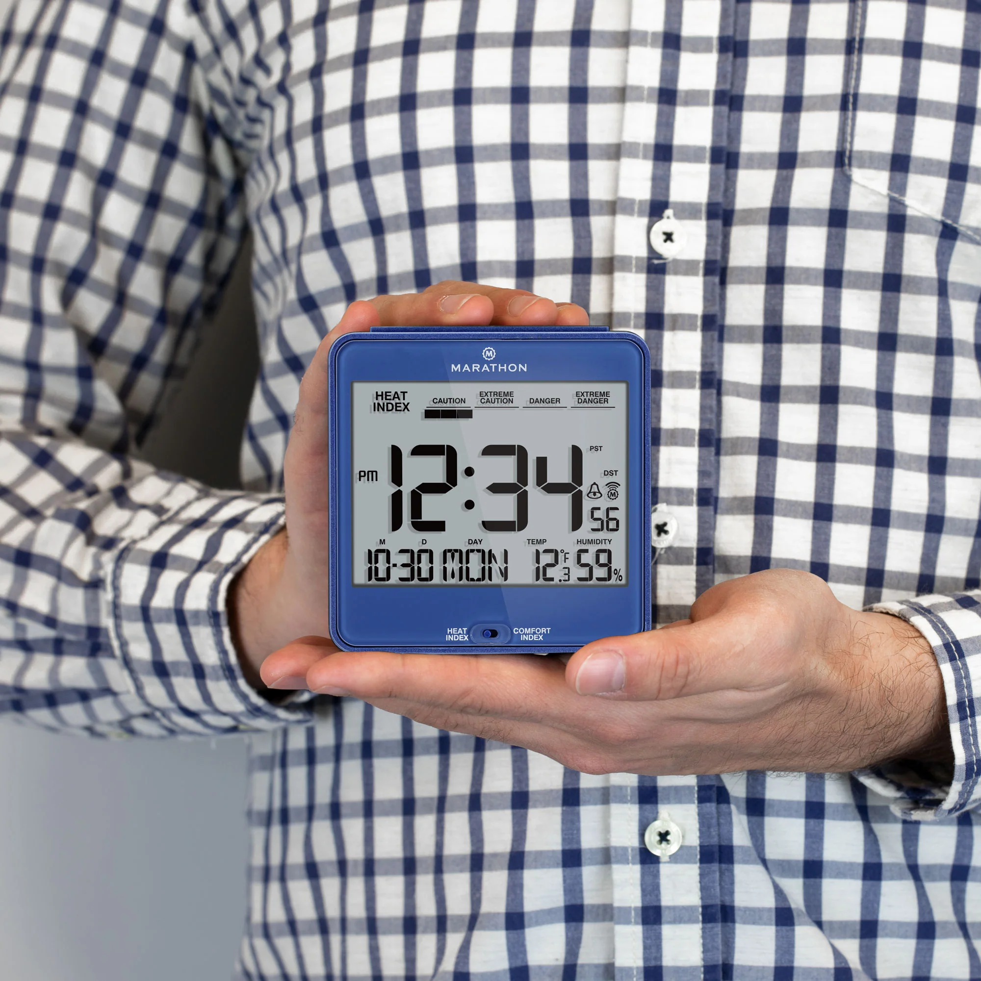 Self-Setting Desk Clock with Backlight, Heat & Comfort Index - Image 50