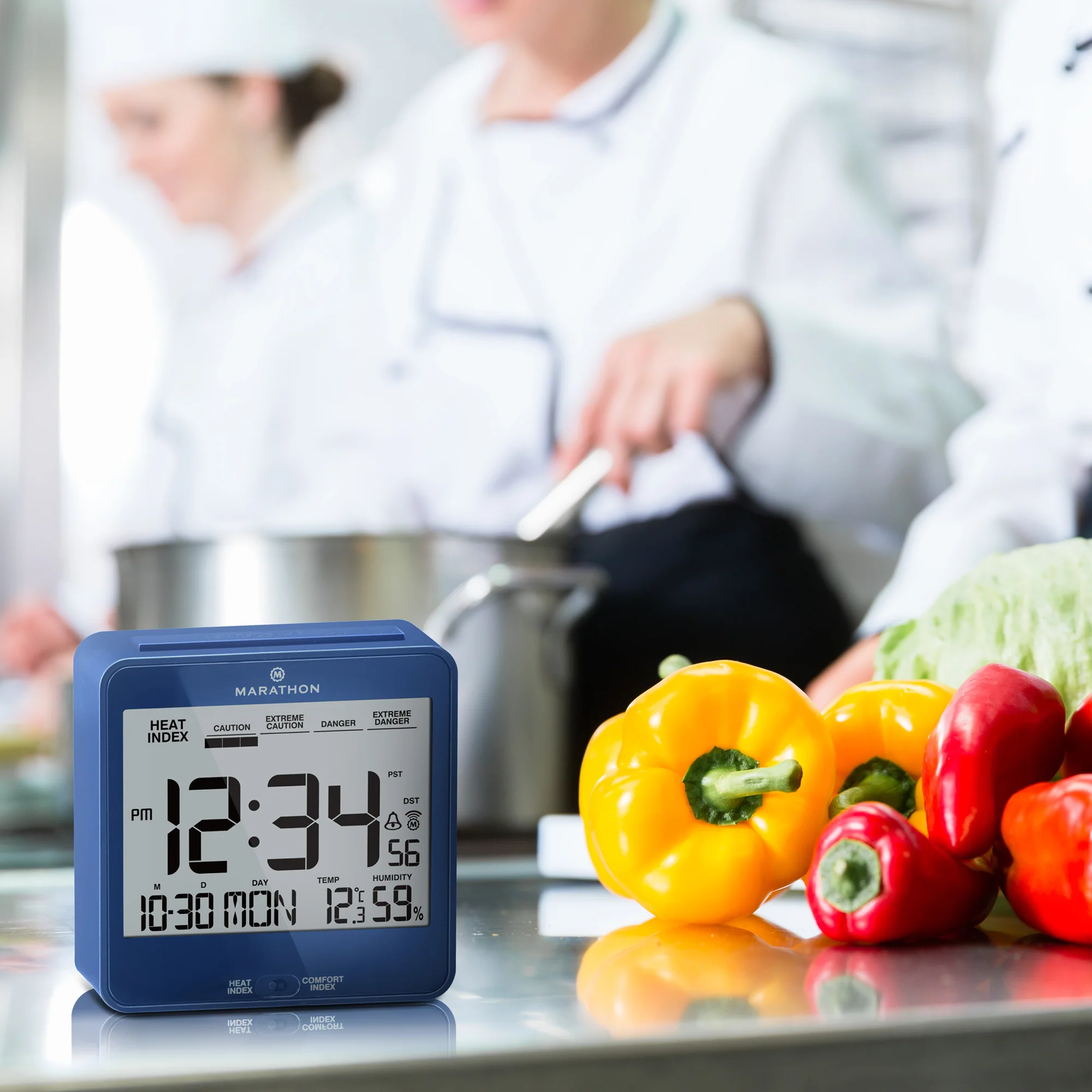 Self-Setting Desk Clock with Backlight, Heat & Comfort Index - Image 53