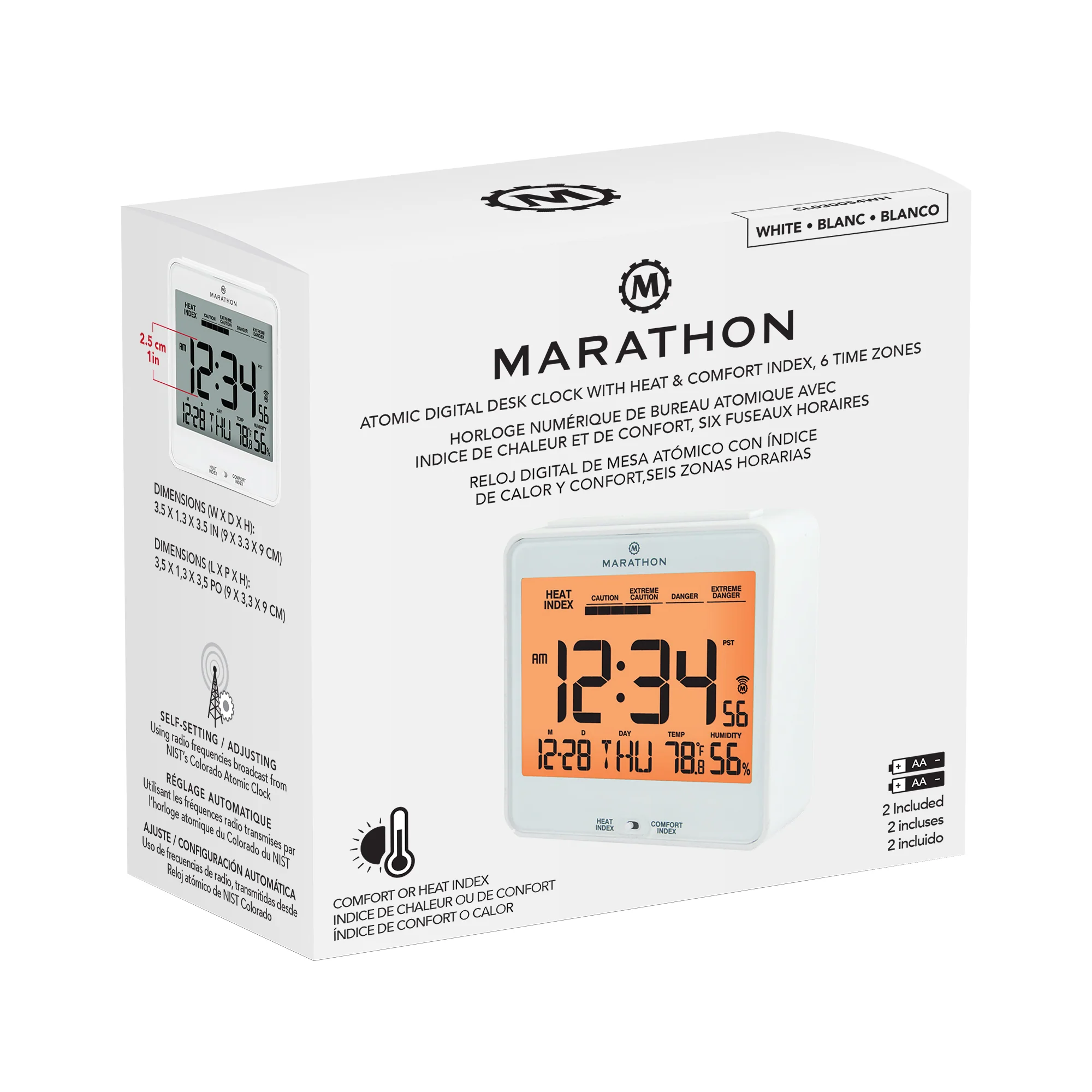 Self-Setting Desk Clock with Backlight, Heat & Comfort Index - Image 60