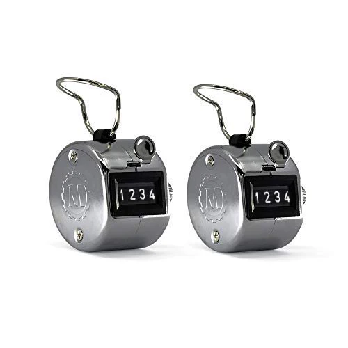 Chrome Handheld Tally Counter with Finger Ring - Image 3