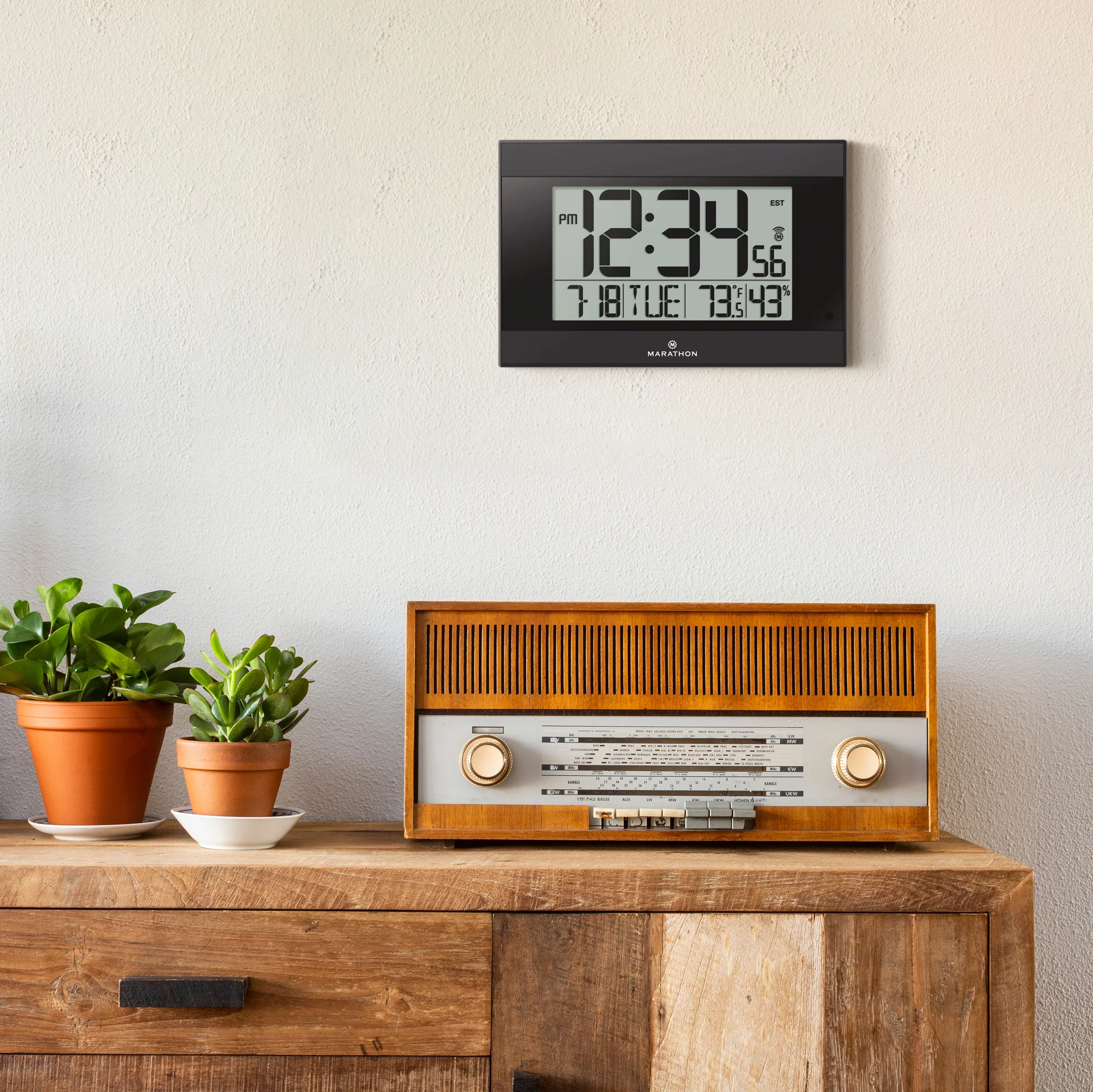 Self-Setting Digital Wall Clock with Auto Backlight - Image 3