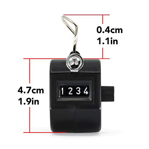 Black Handheld Tally Counter with Finger Ring - Image 6
