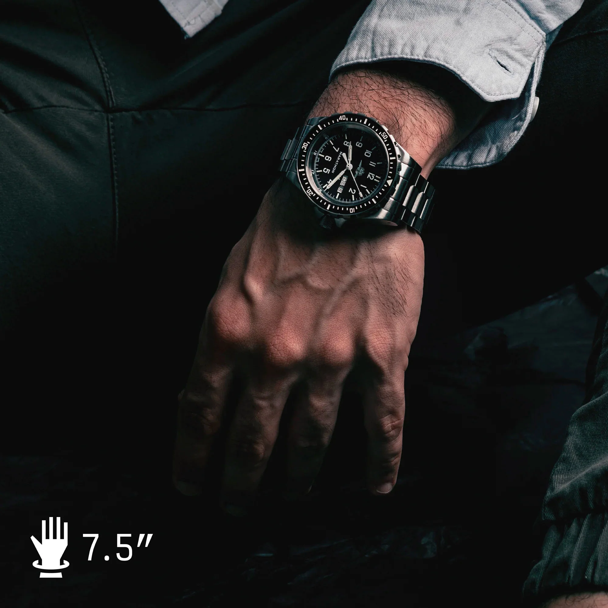 46mm Official IDF YAMAM™ Jumbo Day/Date Automatic (JDD) with Stainless Steel Bracelet - Image 9