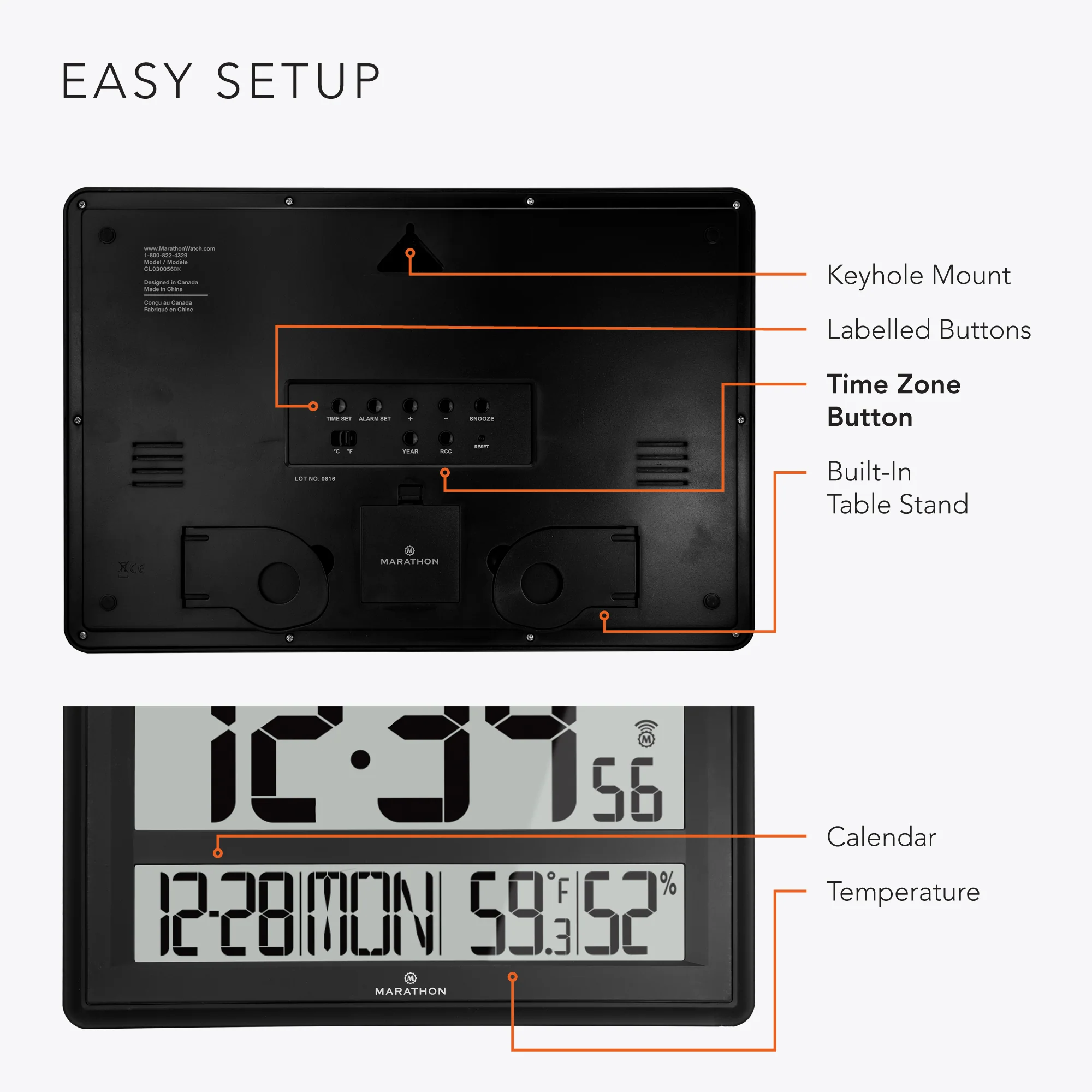 Jumbo Atomic Wall Clock with Table Stand - Image 10