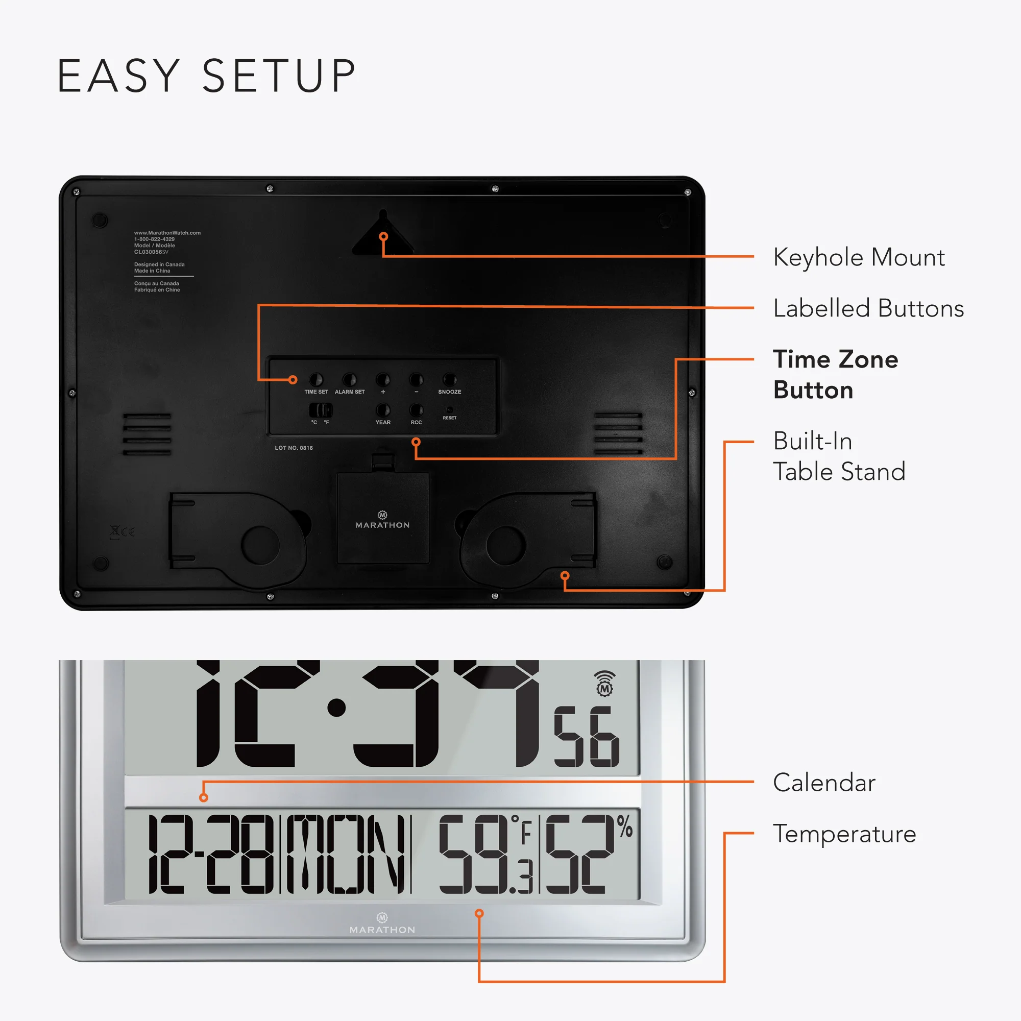 Jumbo Atomic Wall Clock with Table Stand - Image 18