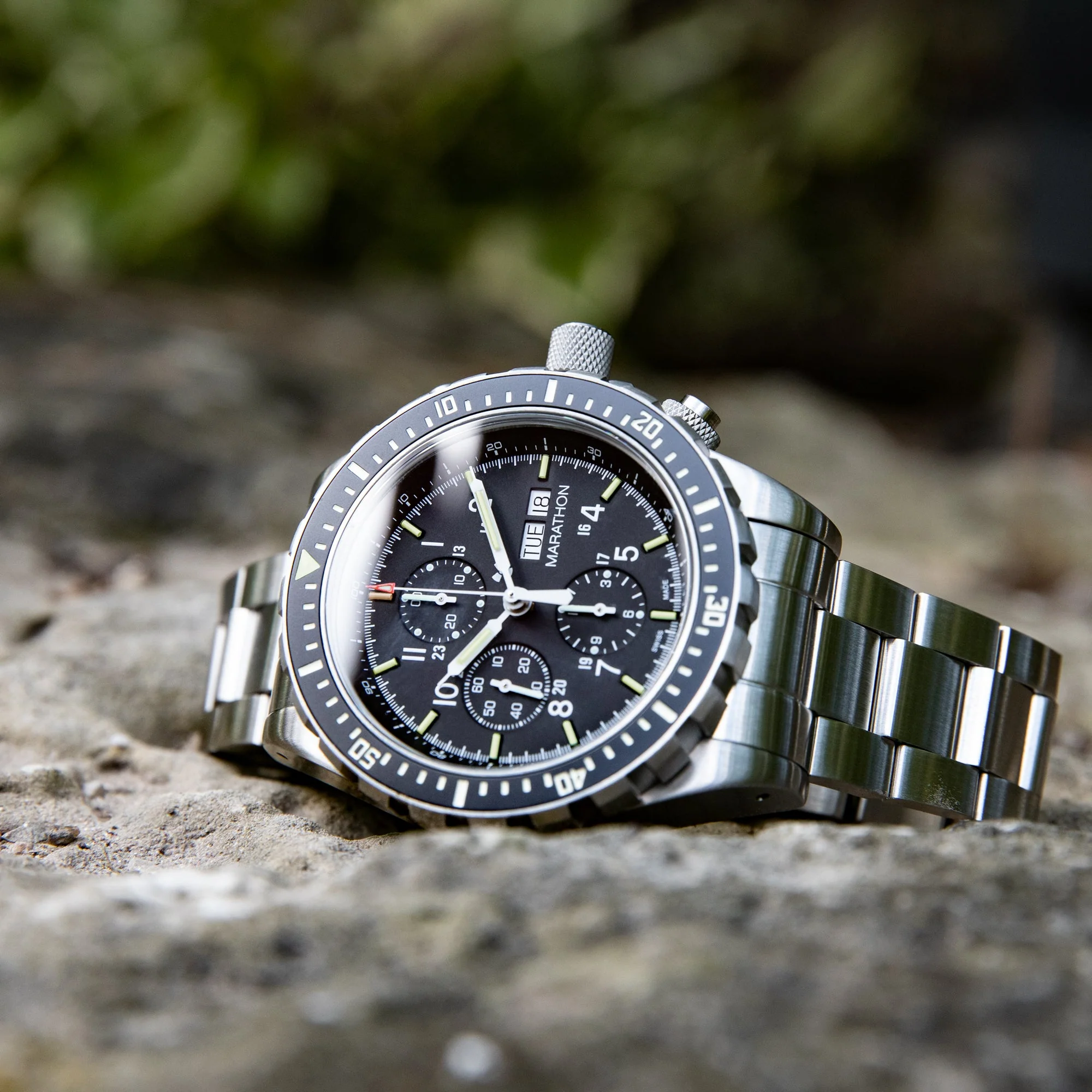 46mm Jumbo Diver/Pilot's Automatic Chronograph (CSAR) with Stainless Steel Bracelet - Image 10