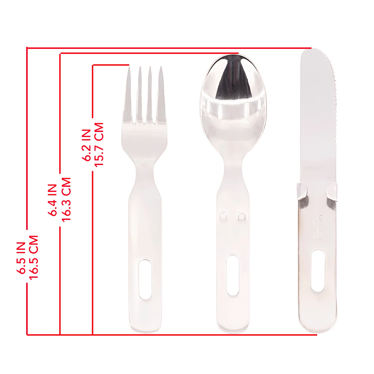Knife, Fork and Spoon Set - Chow Kit - Military, Hiking, Camping, & Emergency Kit - Image 3