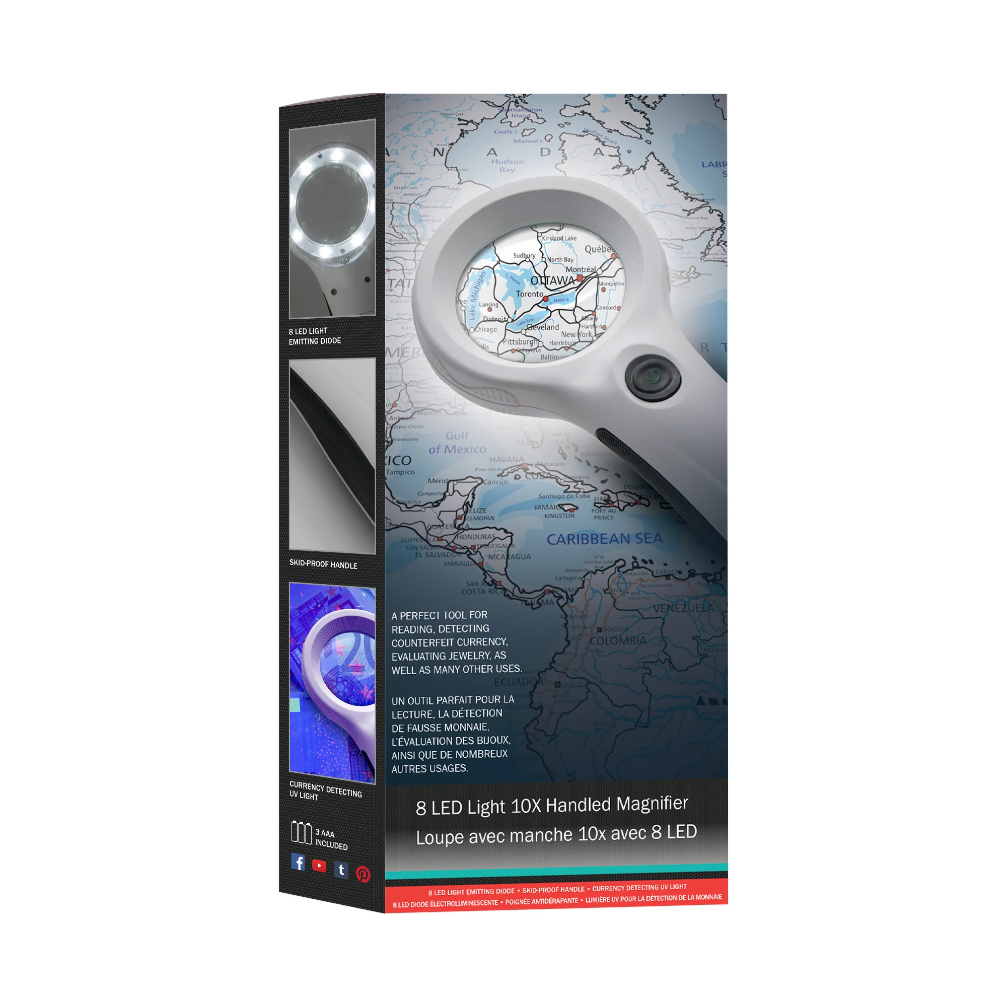 Magnifying Glass with Cyclops, LED, & Black Light - Image 24