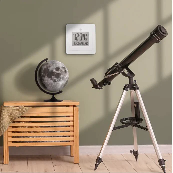 Marathon BASICS Digital Wall Clock with Moon Phase - White - Image 4