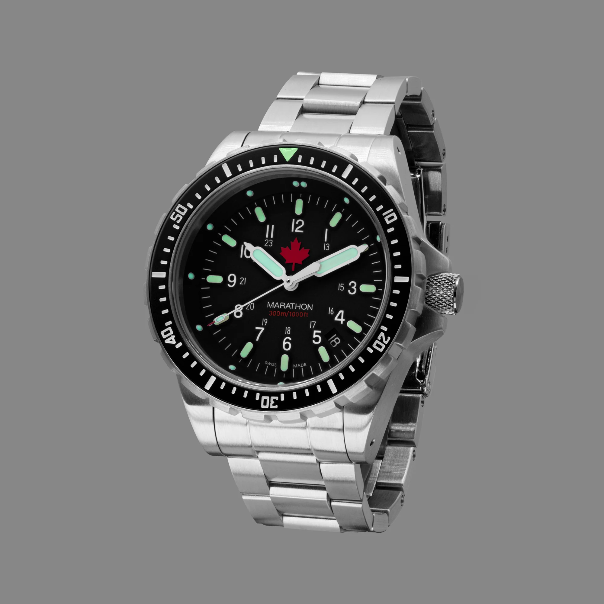 46mm Red Maple Jumbo Diver's Quartz (JSAR) with Stainless Steel Bracelet - Image 9