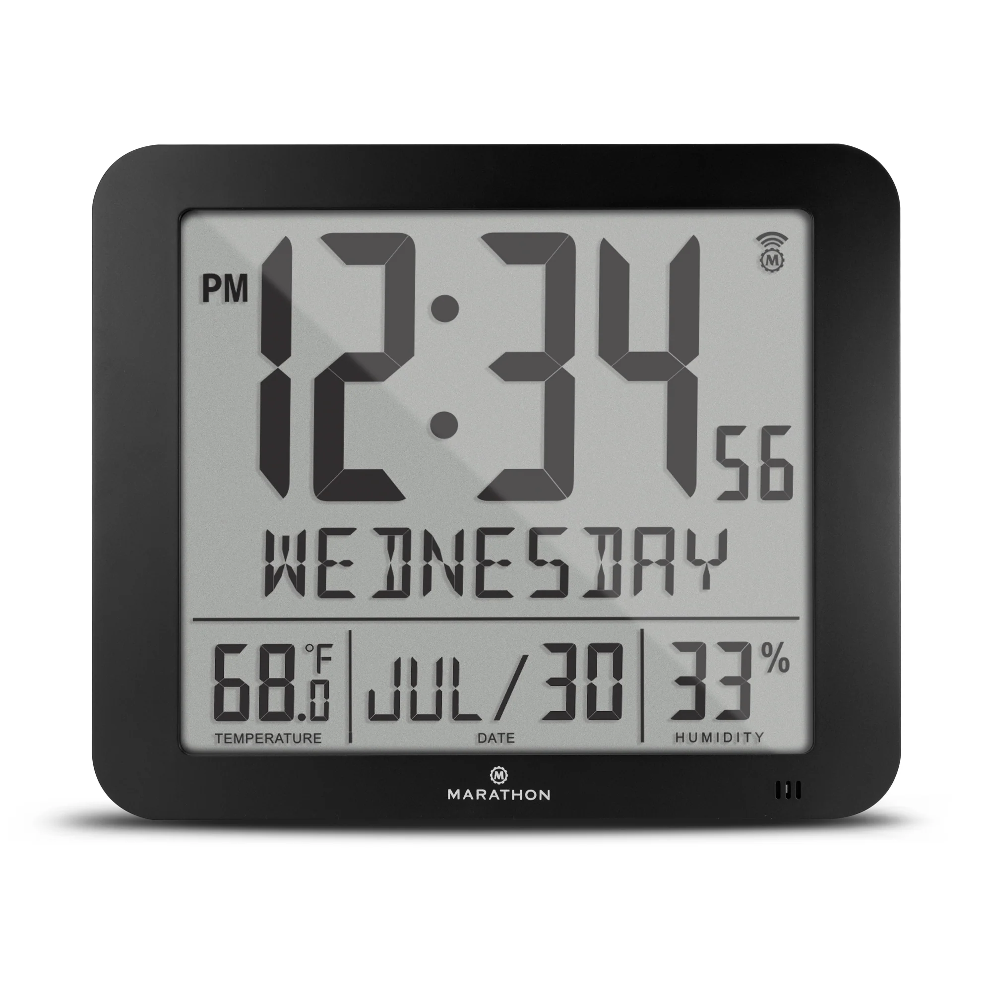 Slim Self-Setting Wall Clock with Full Calendar Display, Temperature & Humidity - Image 10
