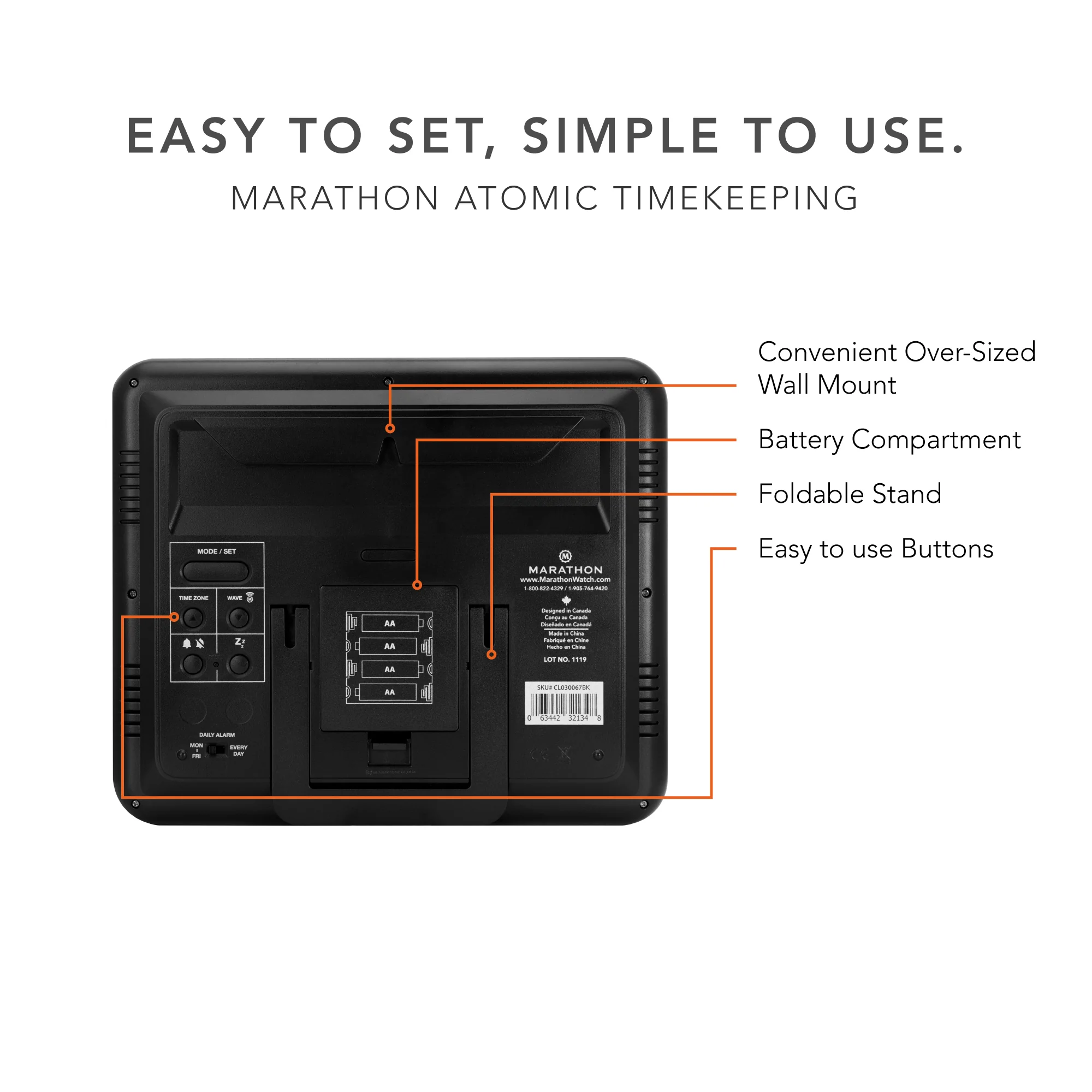 Slim Self-Setting Wall Clock with Full Calendar Display, Temperature & Humidity - Image 18