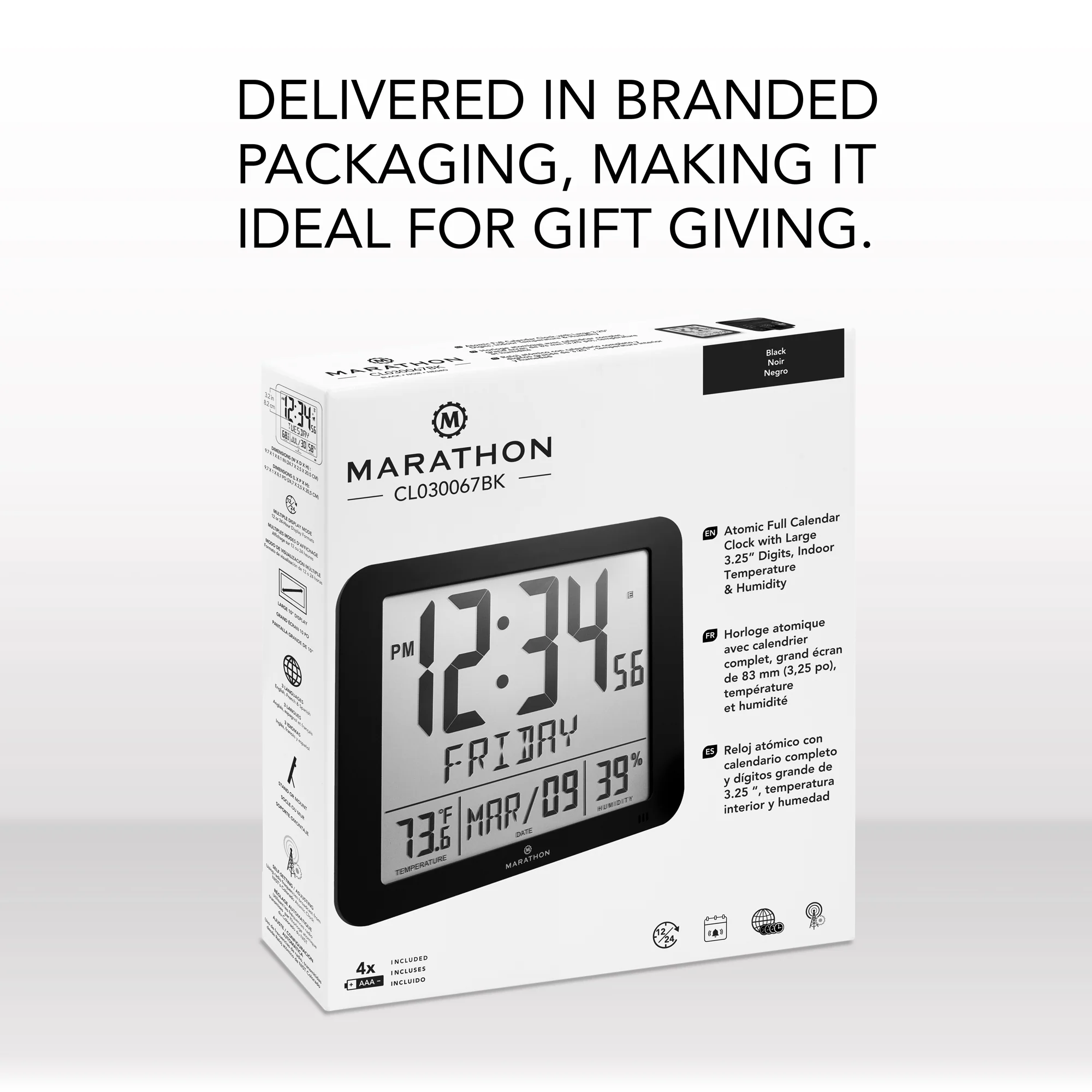 Slim Self-Setting Wall Clock with Full Calendar Display, Temperature & Humidity - Image 20