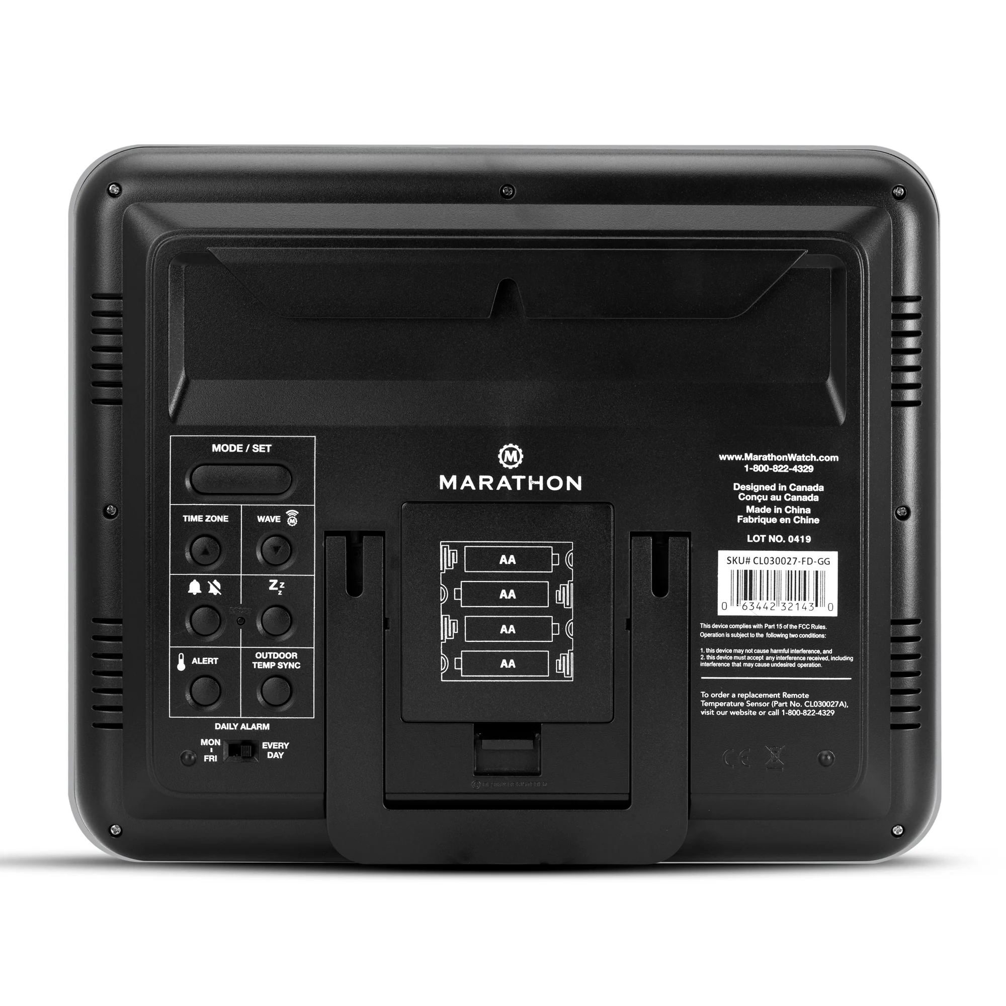 Slim Self-Setting Full Calendar Wall Clock with Indoor/Outdoor Temperature - Image 19