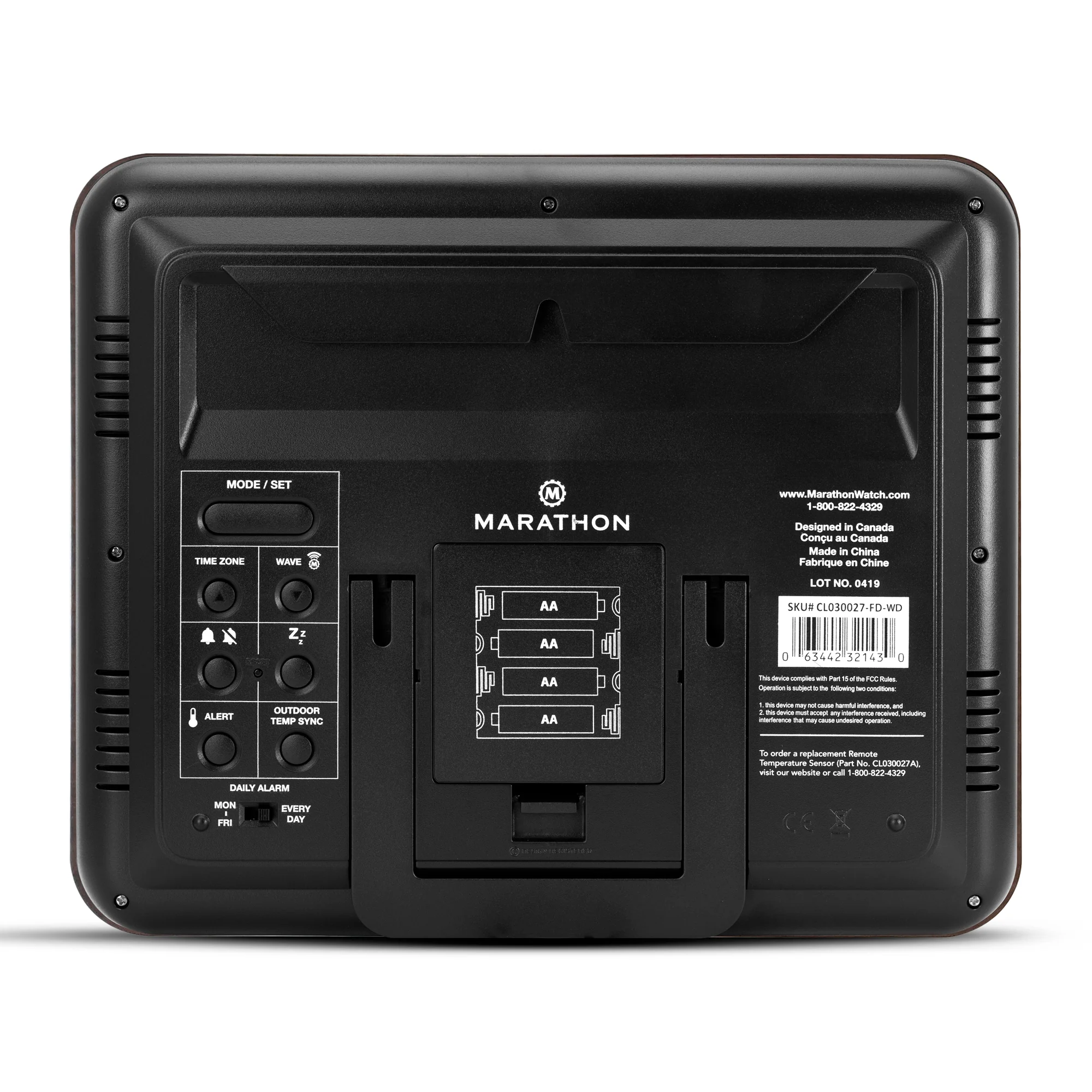 Slim Self-Setting Full Calendar Wall Clock with Indoor/Outdoor Temperature - Image 28