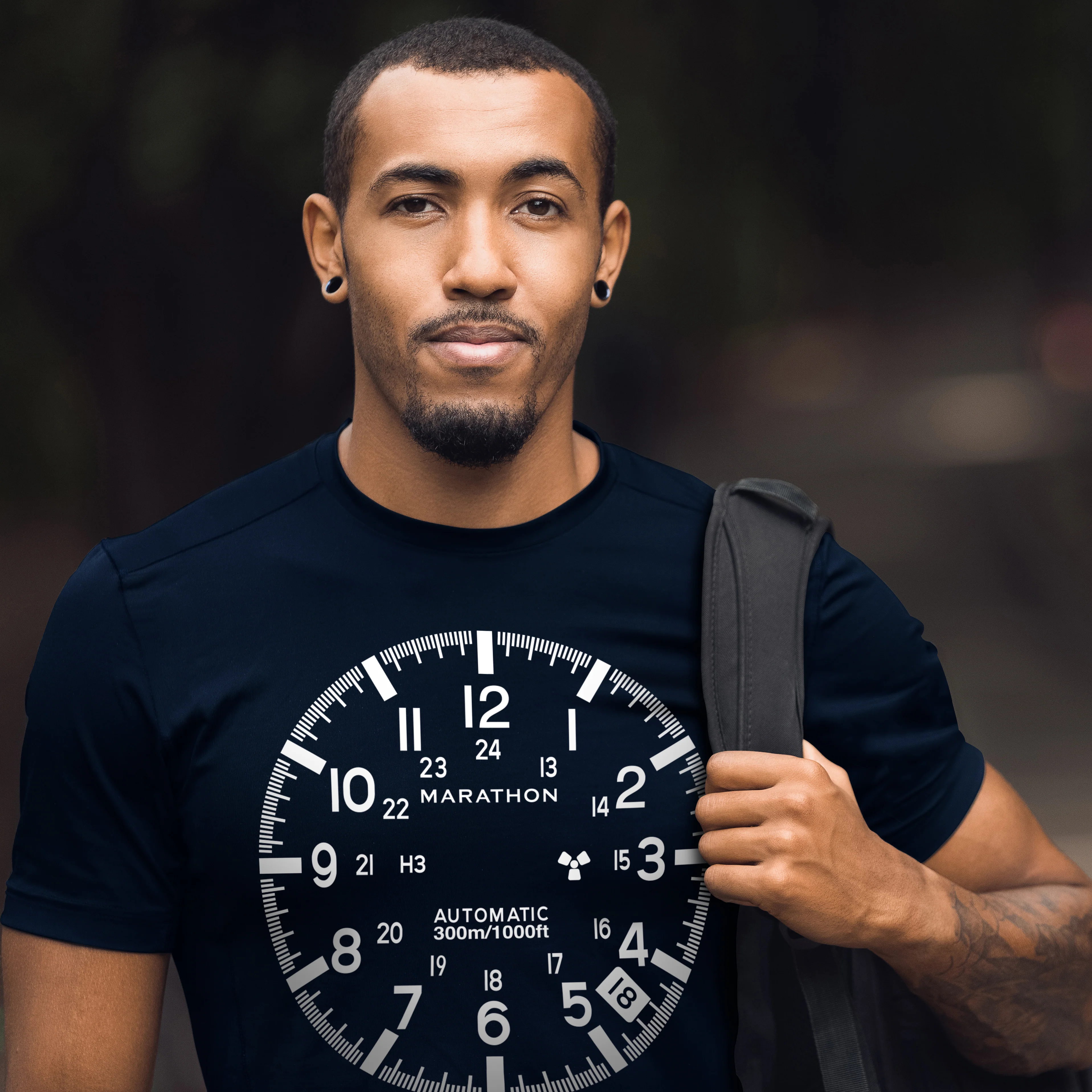 Slim Fit Navy Blue Marathon Watch GSAR T-Shirt - Image 3