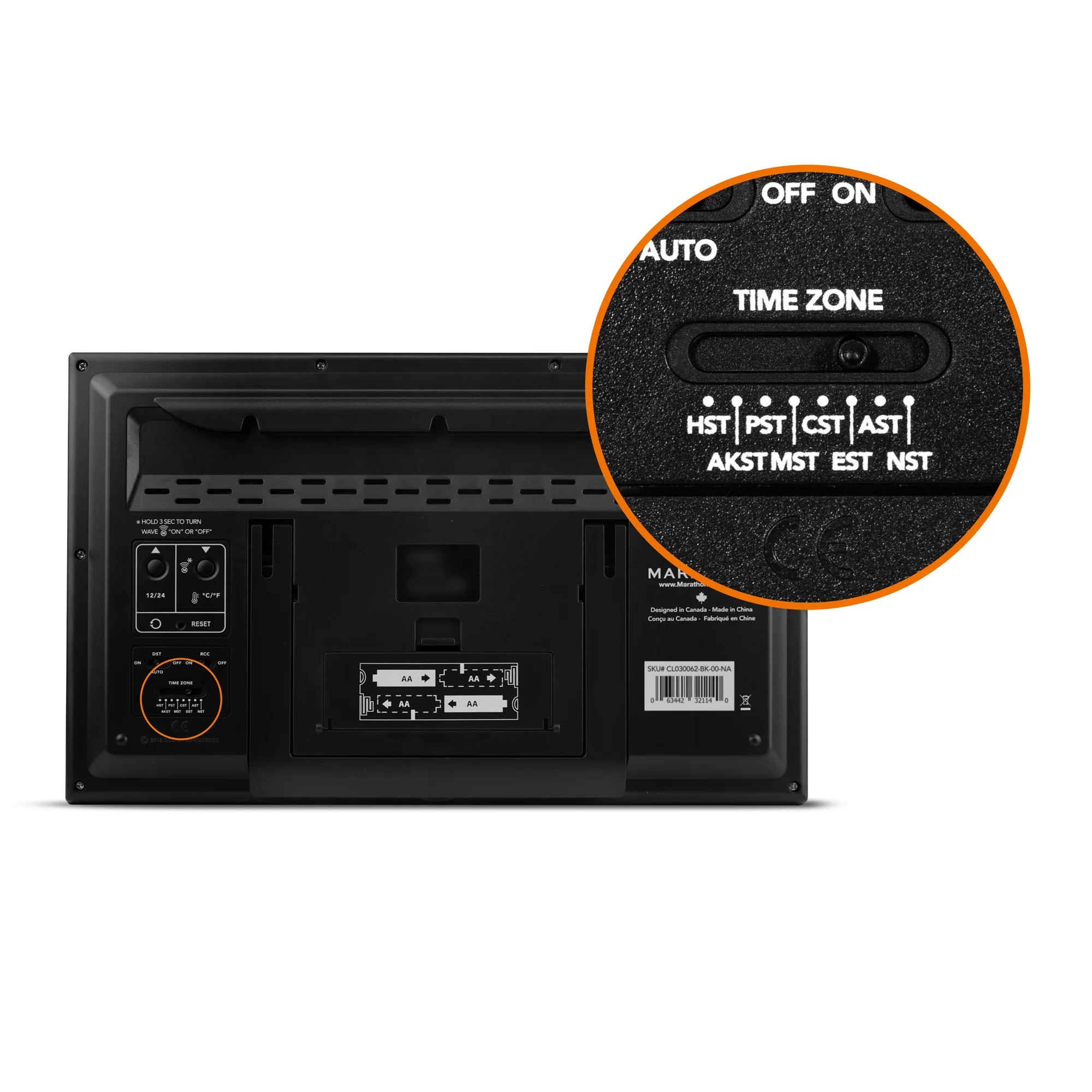 Slim Jumbo Self-Setting Wall Clock with Indoor Temperature & Humidity - Image 10