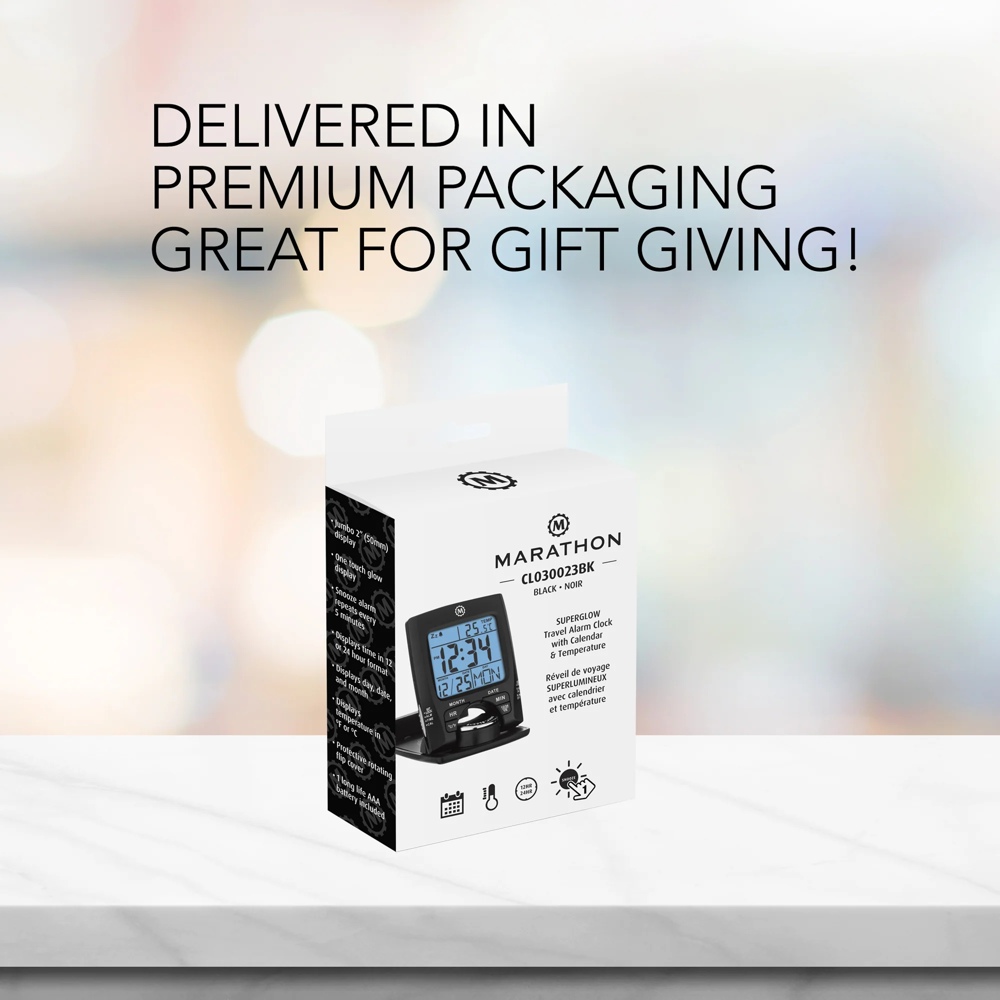 Travel Alarm Clock with Calendar & Temperature - Image 3