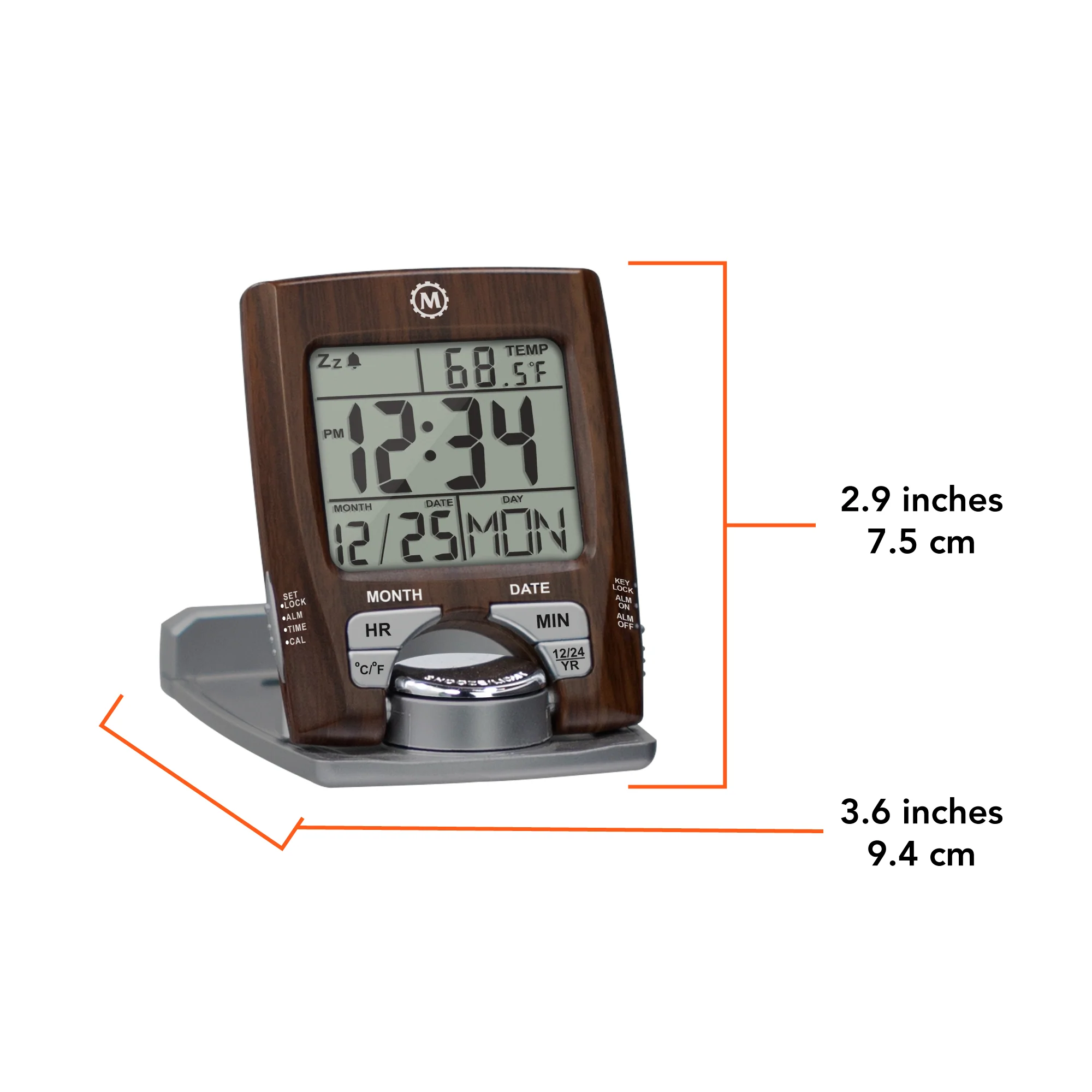 Travel Alarm Clock with Calendar & Temperature - Image 6