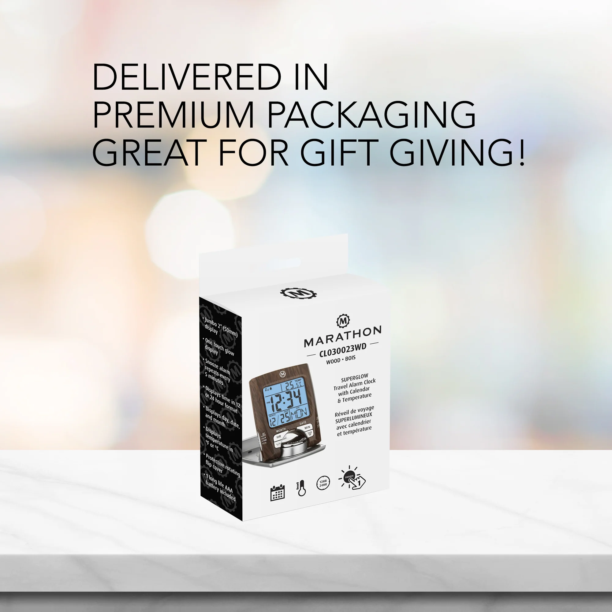 Travel Alarm Clock with Calendar & Temperature - Image 7