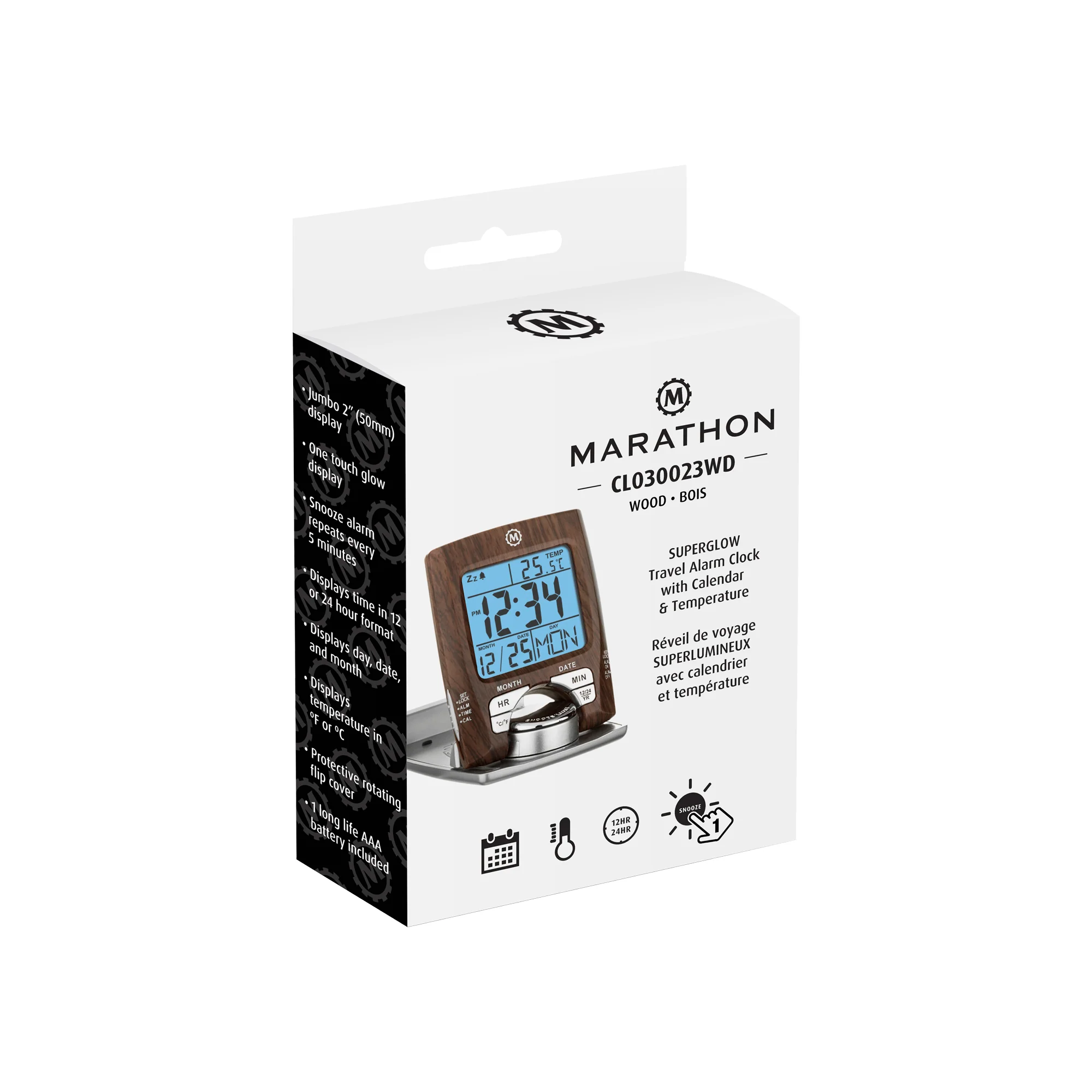 Travel Alarm Clock with Calendar & Temperature - Image 8